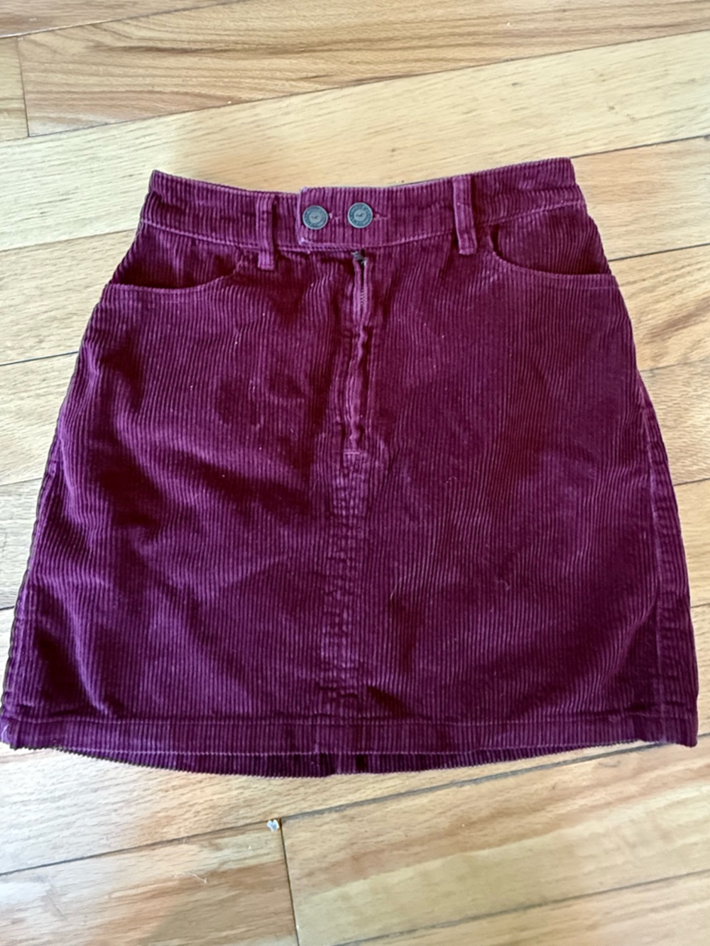 Hollister Burgundy Corduroy Mini Skirt
